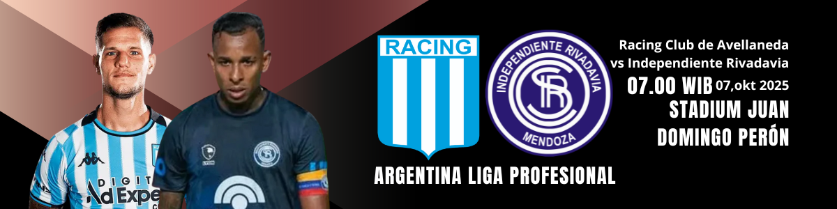 Racing Club de Avellaneda akan menghadapi Independiente Rivadavia pada hari Selasa, 7 Oktober 2025, pukul 07.00 WIB